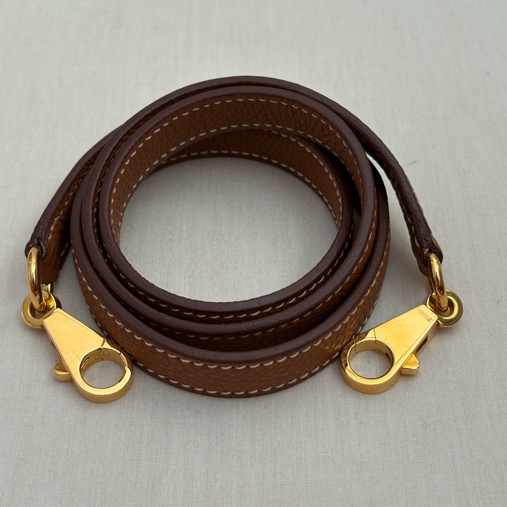 Authentic Hermes Kelly shoulder strap gold Togo